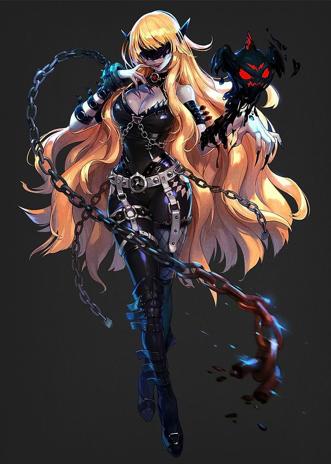 Dark Elf with Chains and Shadow Creature
