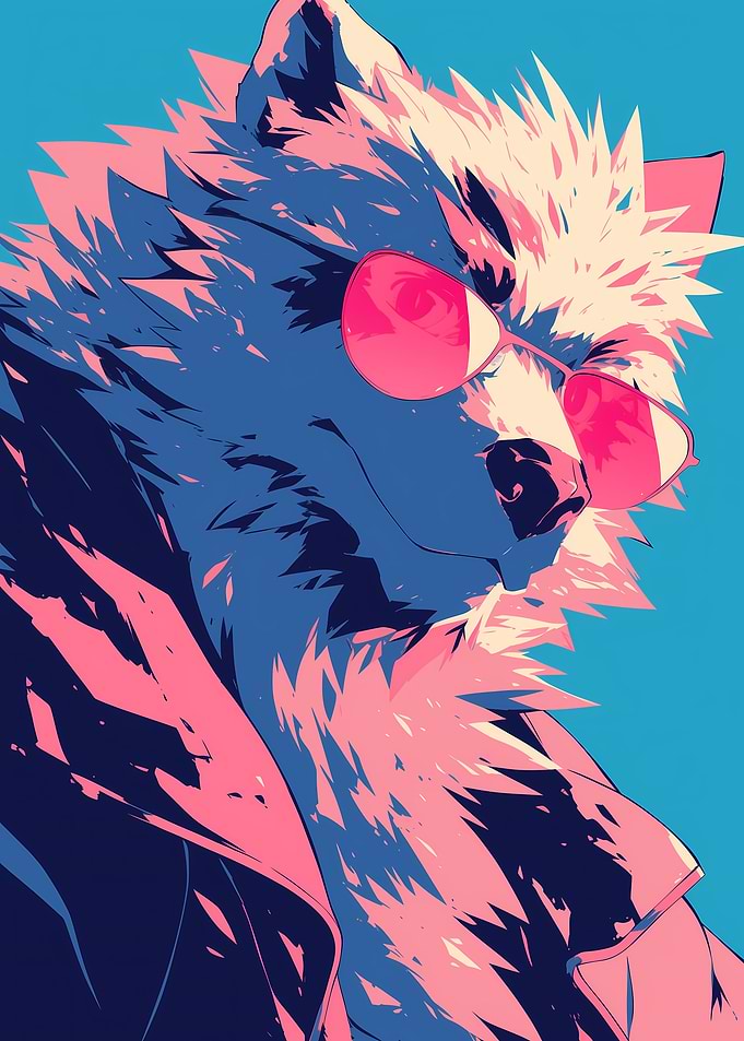 Cool Wolf Wearing Sunglasses