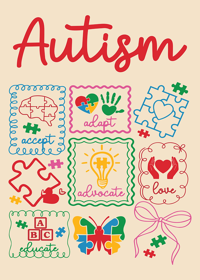 Autism Awareness Puzzle Art Illustration – Colorful Inspirational Wall Art Poster