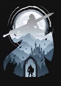 Fantasy Knight Before Castle