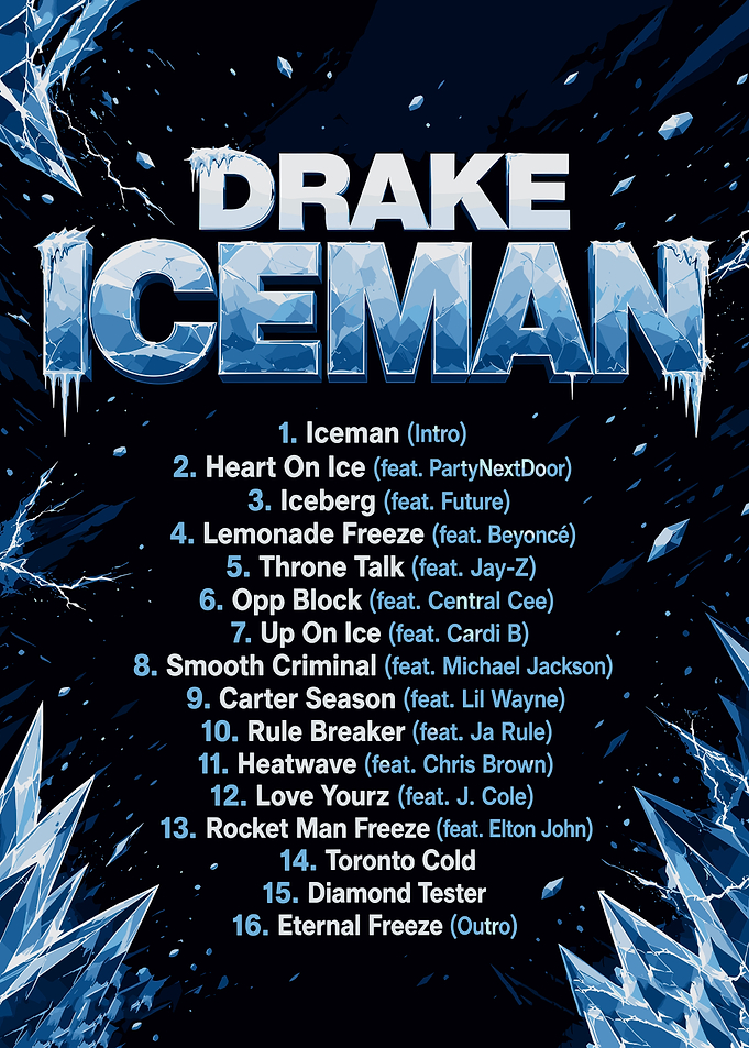 Drake Iceman Tracklist Poster