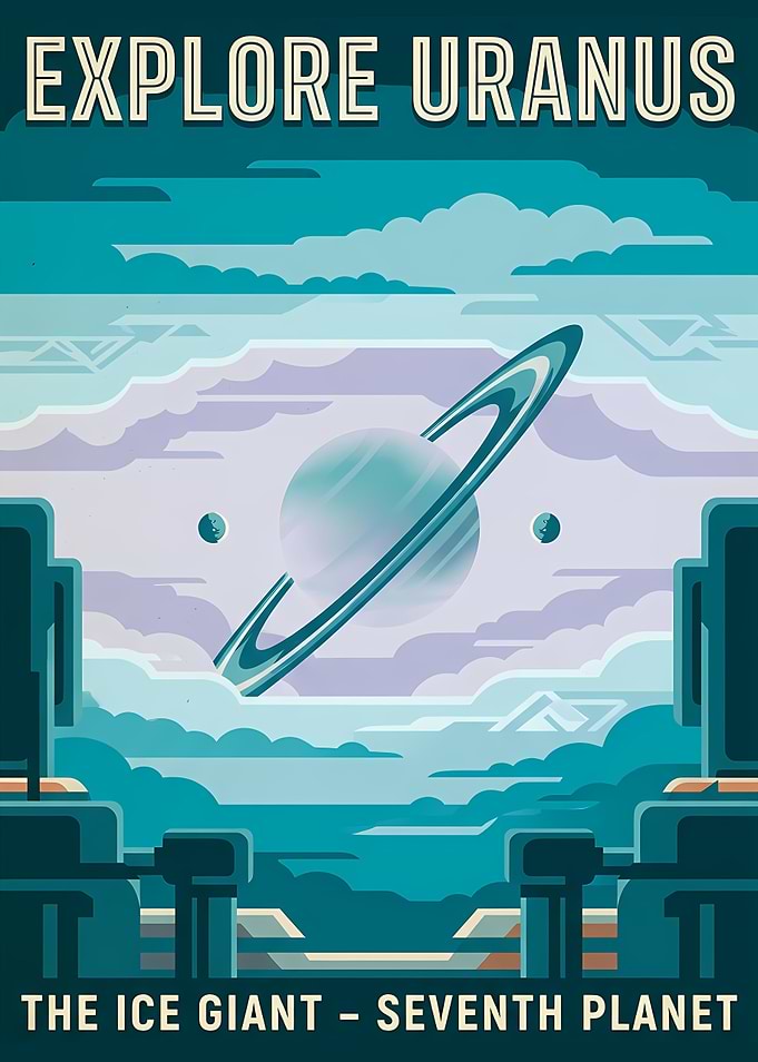 Explore Uranus Vintage Poster