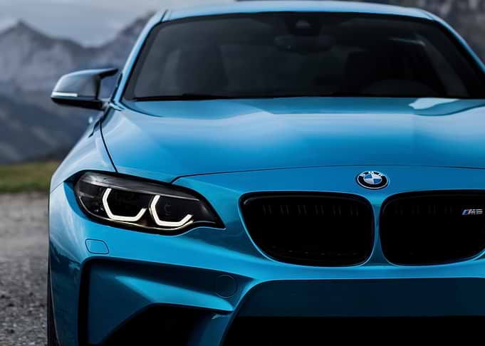 Blue BMW M2 Front View
