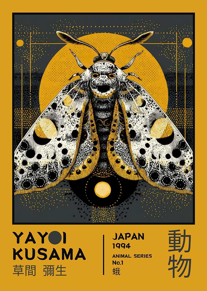 Yayoi Kusama Moth Exhibition Poster