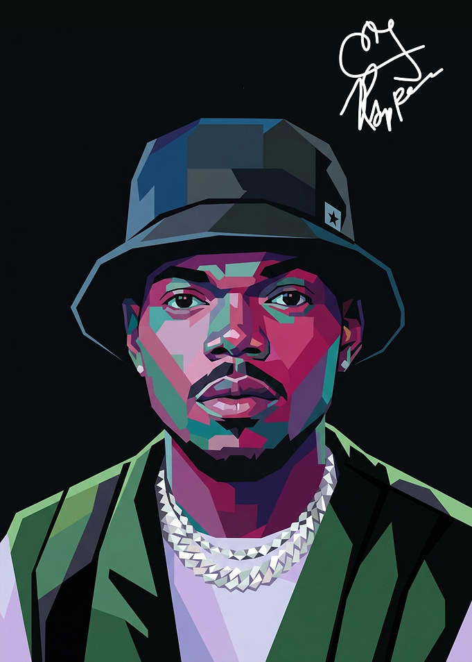 Chance the Rapper Pop Art Portrait WPAP