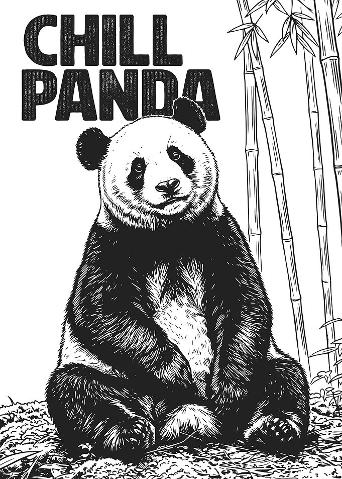 Chill Panda with Bamboo