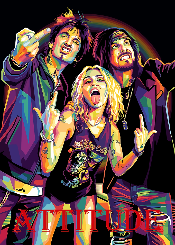 Miley Cyrus and Mötley Crüe Pop Art