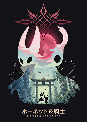 Hornet and The Knight Silhouette Art