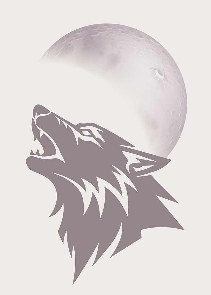 Wolf Howling at the Moon