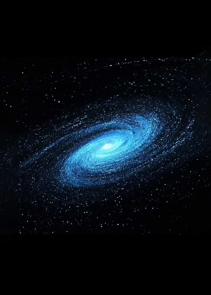 Blue Spiral Galaxy in Space