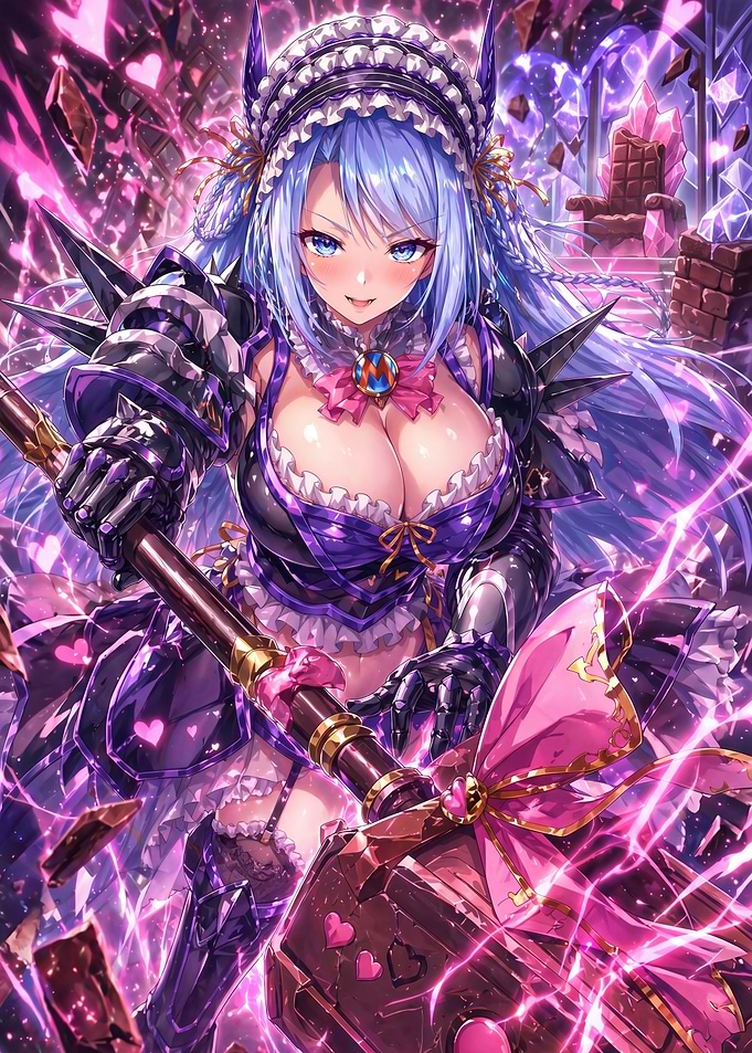 Anime Maid Warrior with Hammer