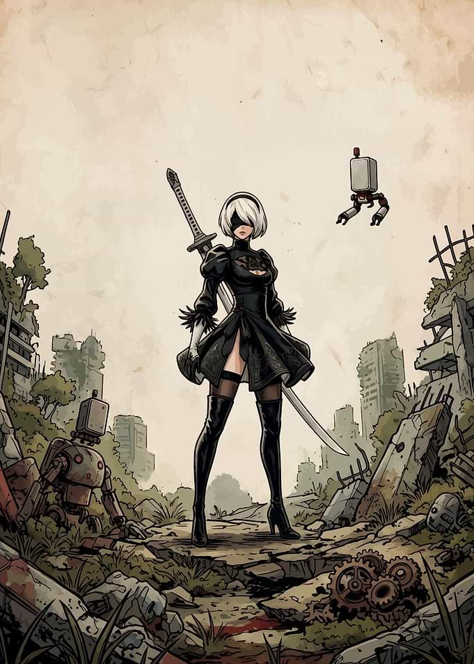 2B Yorha Android Ruined City