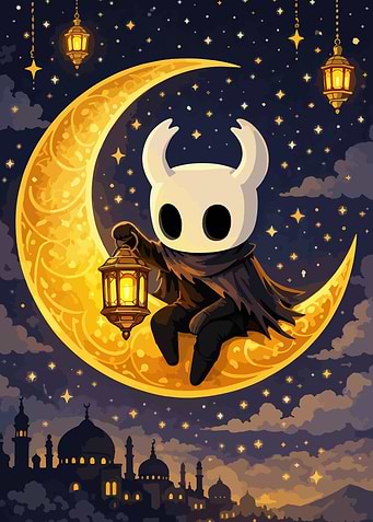 Knight on Crescent Moon with Lantern
