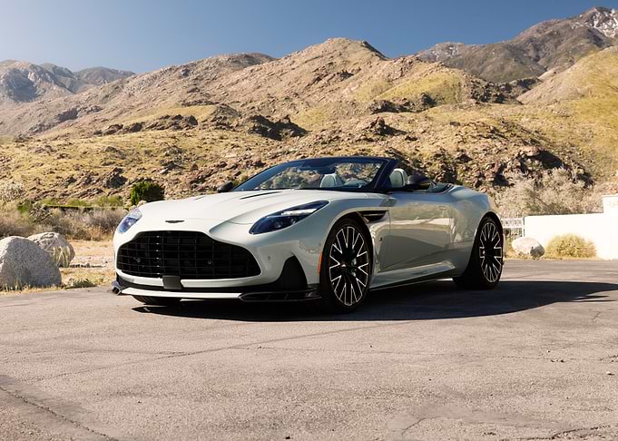 Aston Martin Convertible in Desert Landscape