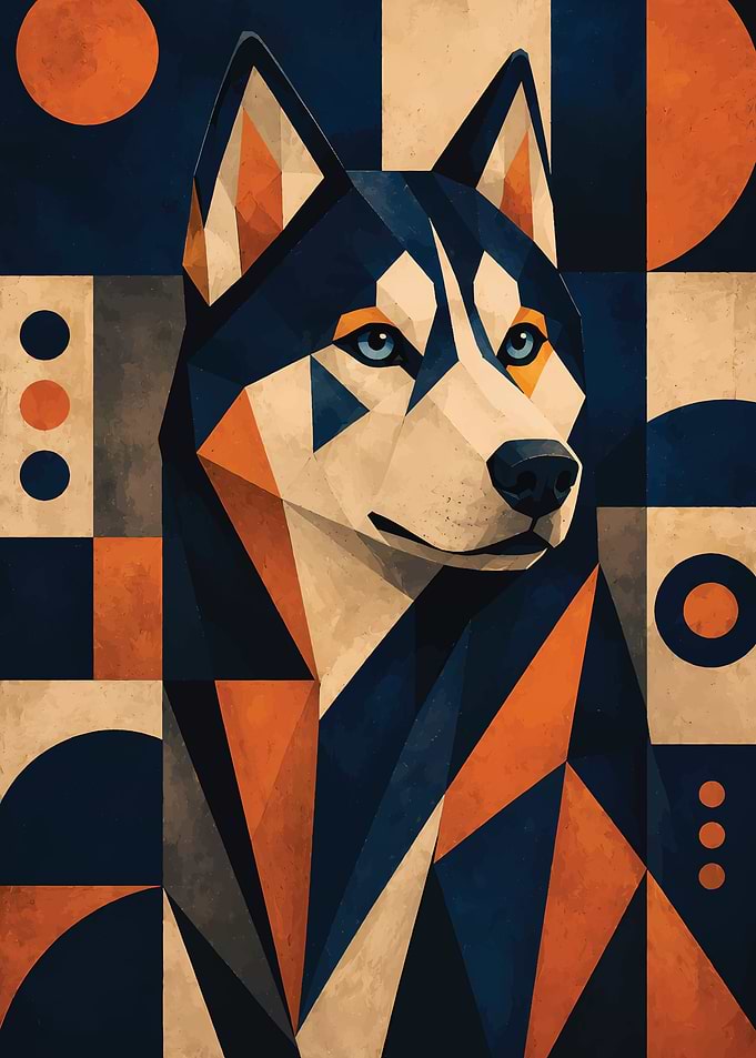 Geometric Husky Portrait