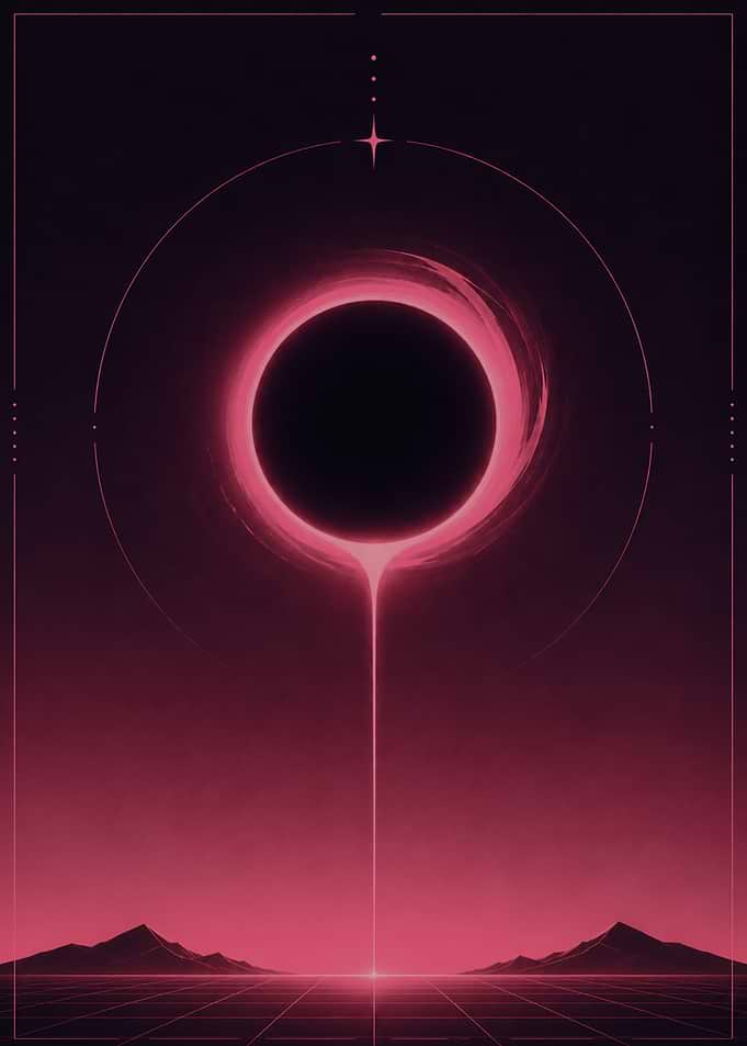 Cosmic Black Hole with Pink Aura