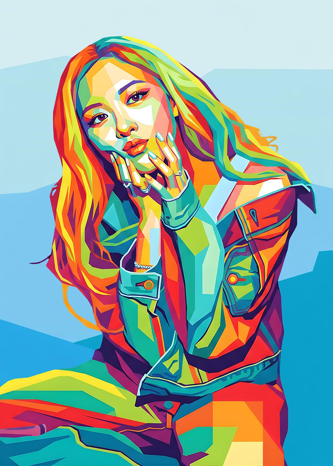 Colorful Portrait of a Woman