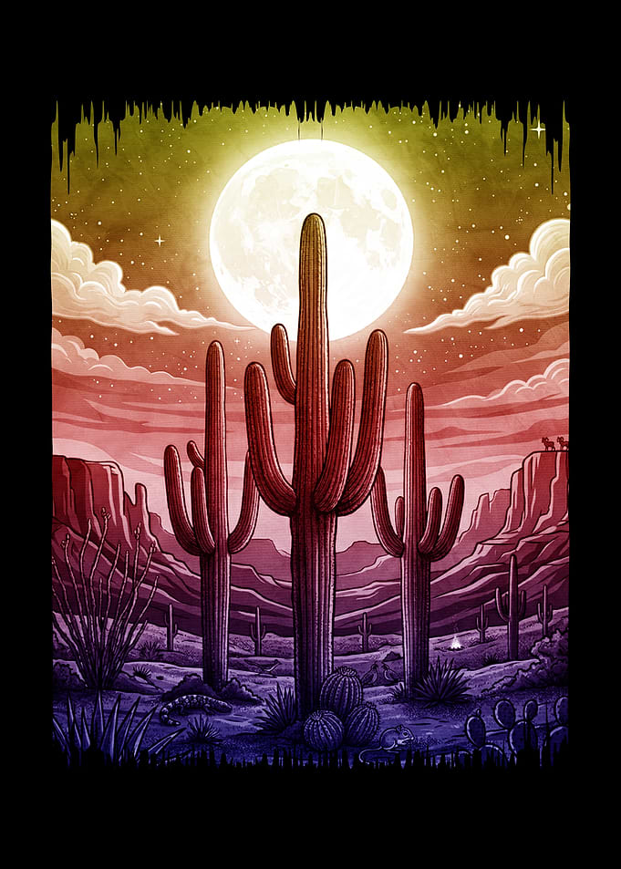 Saguaro National Park Art Moon