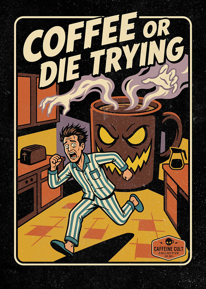 Coffee or Die Trying Vintage Poster