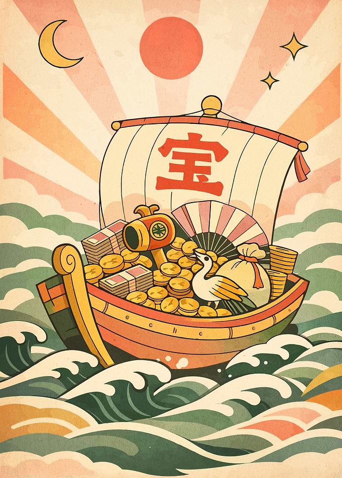 Treasure Ship in Wavy Seas