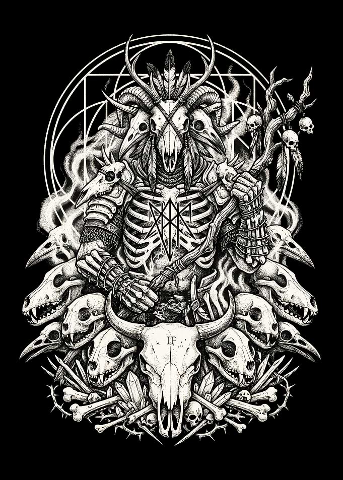 Dark Ritualistic Skeleton Figure