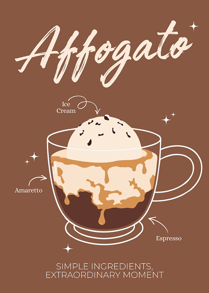 Affogato Coffee Poster – Italian Minimalist Coffee Wall Art