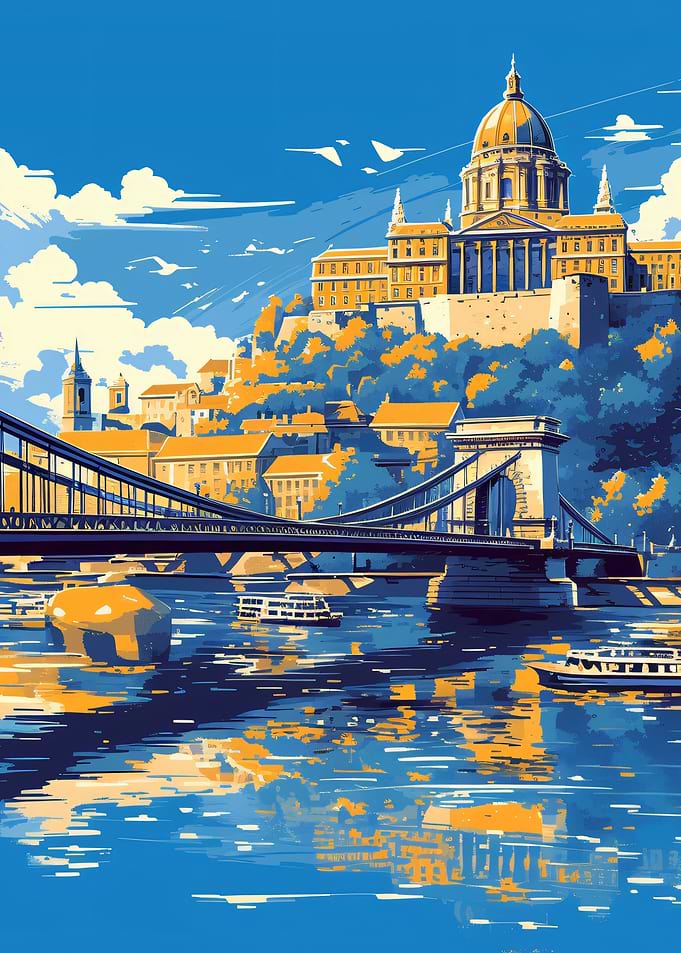 Budapest Chain Bridge and Castle Hill