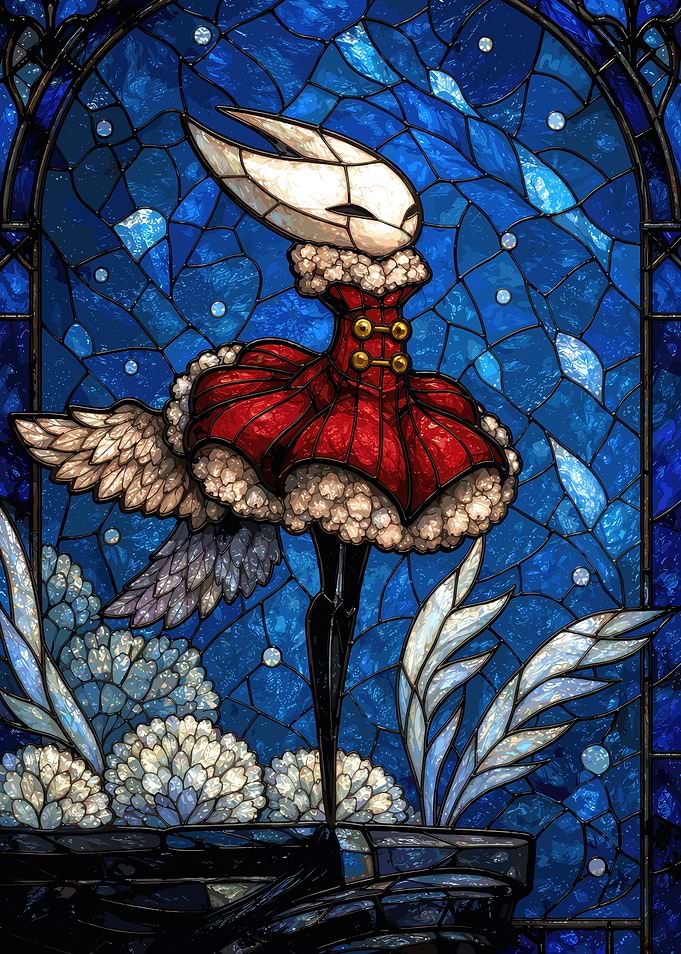 Stained Glass Hornet in Red Dress