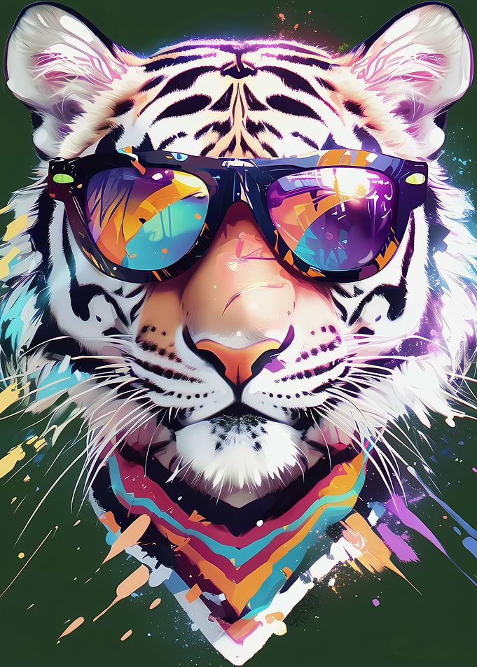 Cool Tiger with Sunglasses