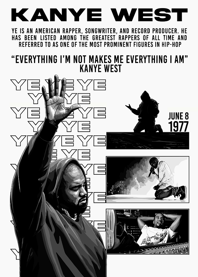 Kanye West Portrait and Quotes