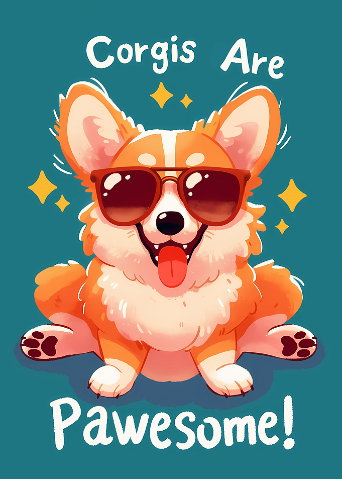 Cool Corgi Wearing Sunglasses