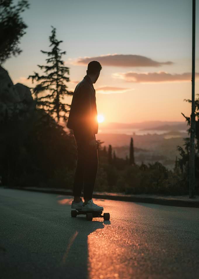 Skateboarder at Sunset