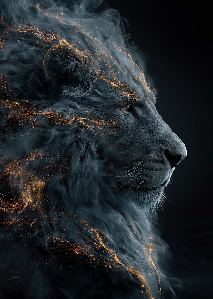 Fiery Lion Portrait