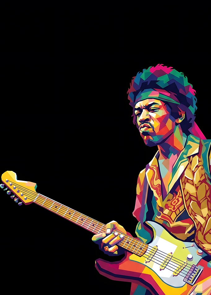Jimi Hendrix Playing Guitar