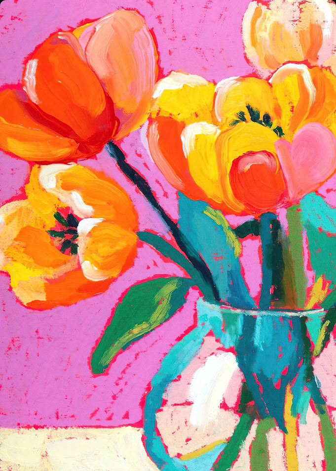 Vibrant Tulip Painting