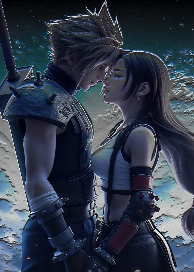 Cloud and Tifa Embrace