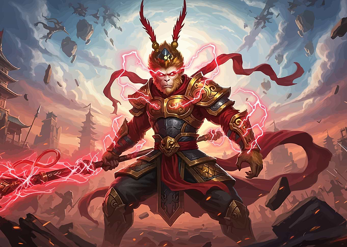 Monkey King with Red Energy