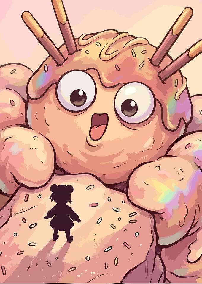 Cute Pocky Monster with Tiny Figure