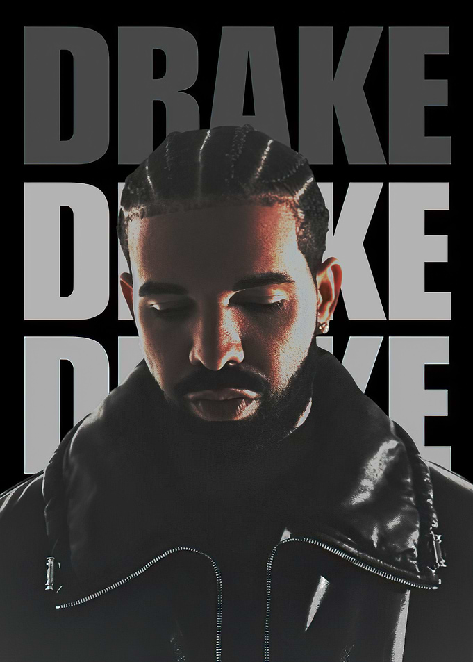 Drake Portrait with Text