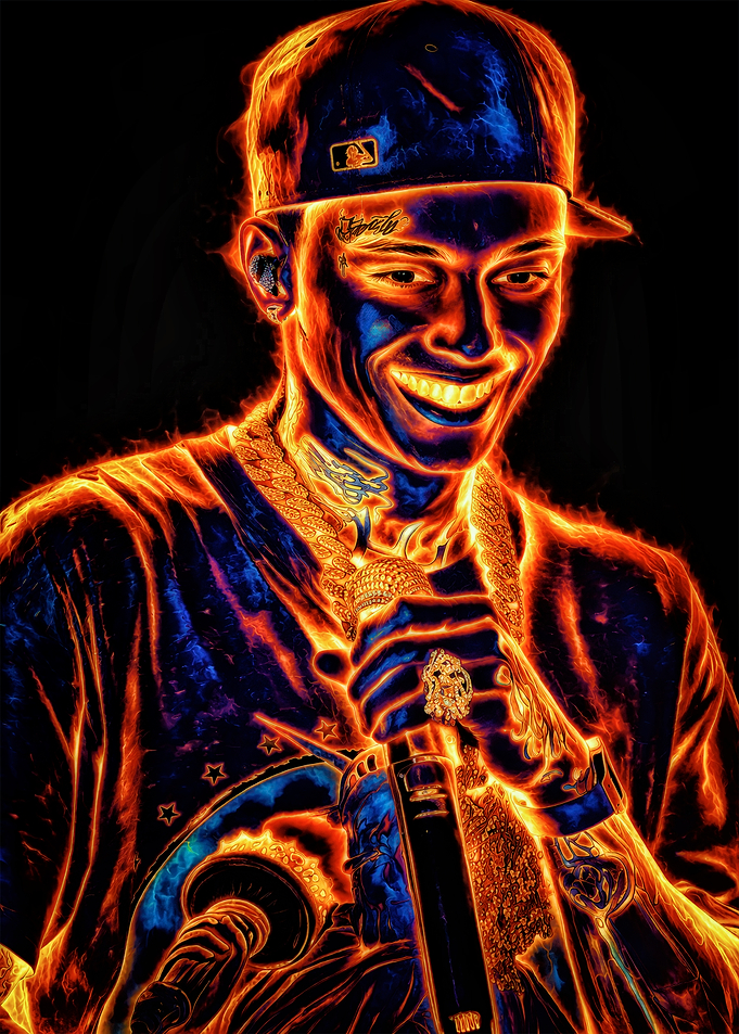 Rapper with Microphone and Chains