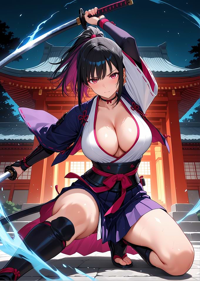 Anime Samurai Warrior with Katana