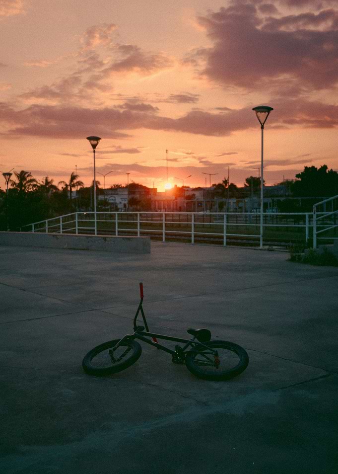 BMX bike at sunset