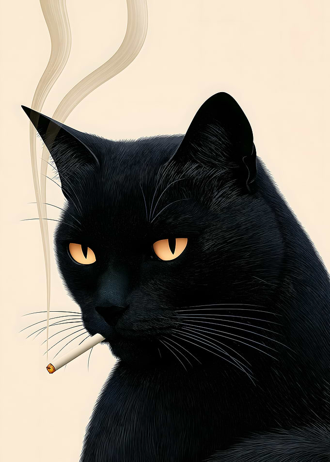 Black Cat Smoking