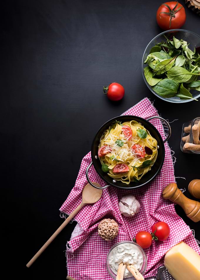 Italian Pasta Dish with Ingredients