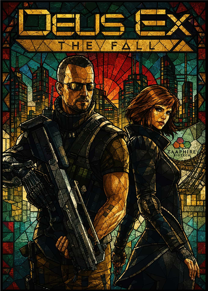 Deus Ex The Fall Stained Glass Art