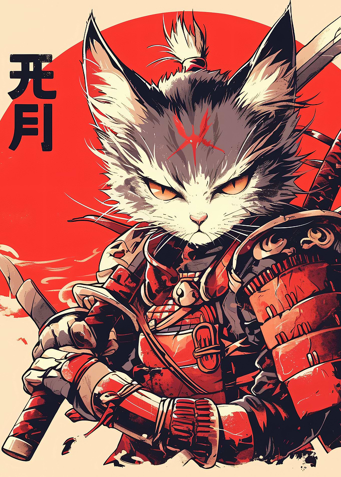 Samurai Cat Warrior