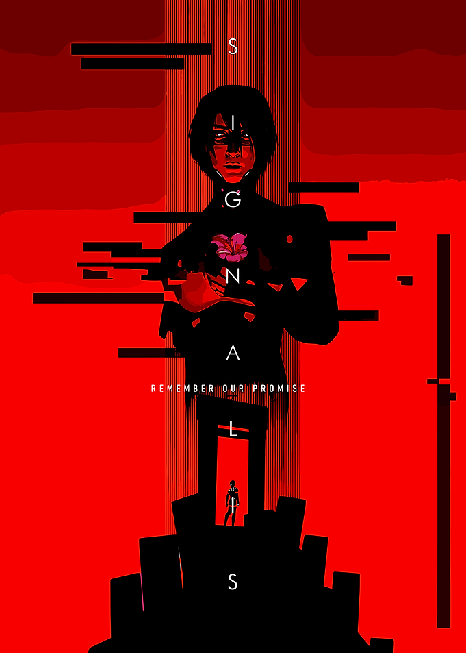 Signals Poster with Figure and Flower