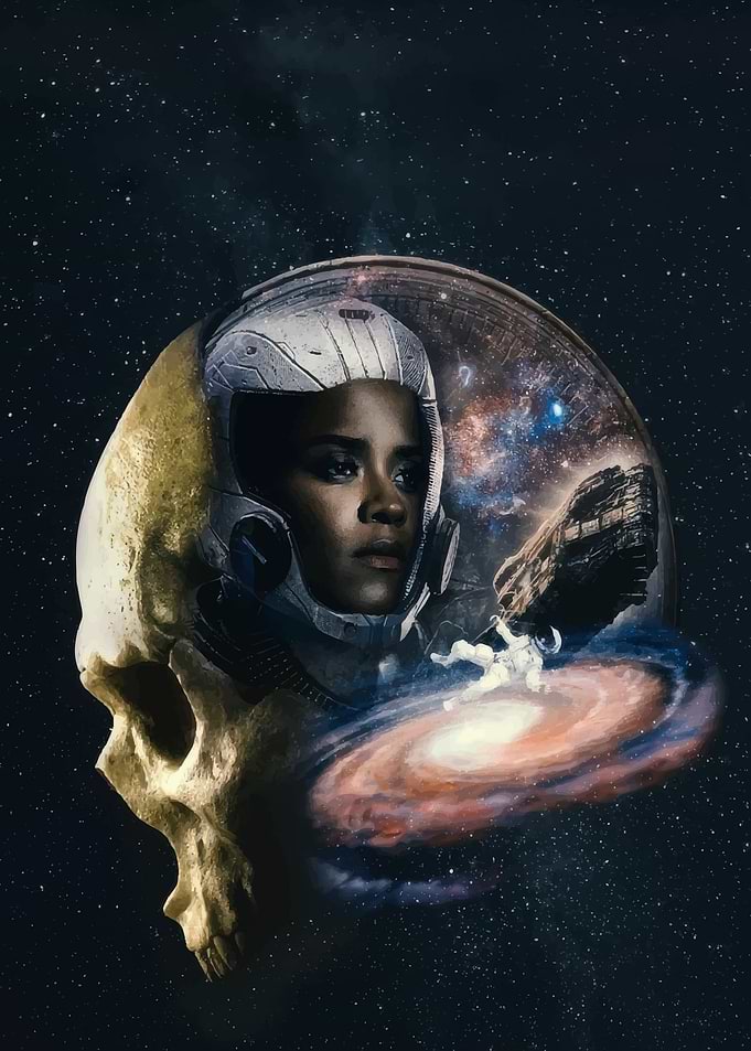Astronaut in a Skull Galaxy