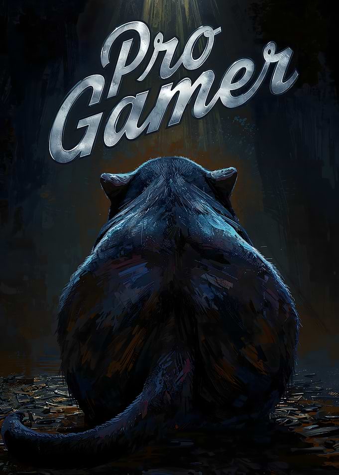 Pro Gamer Bear Digital Painting