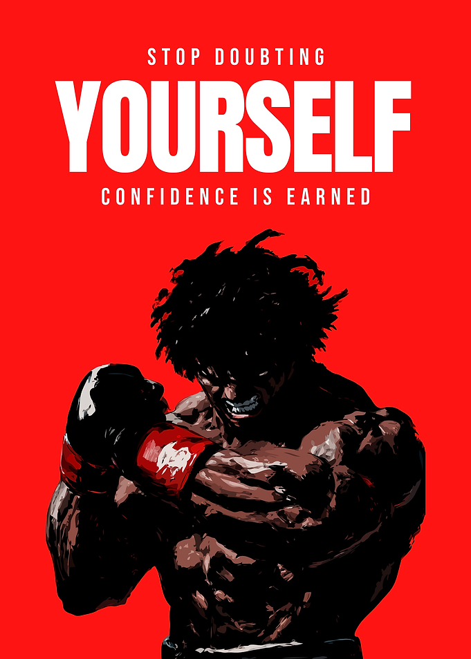 Boxer Yourself with Motivational Text